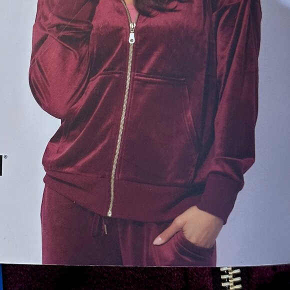 Felina Women's Luxe Velour Track Suit Size L Purple Soft Loungewear Relax Fit - Picture 9 of 12